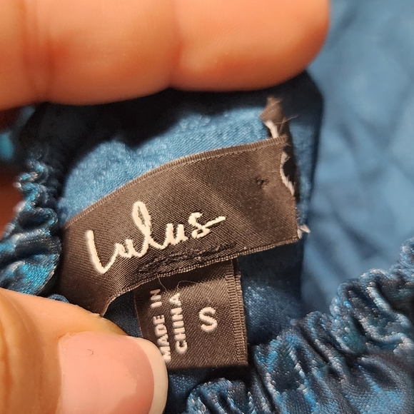 Lulus Immaculate Aura Shiny Dark Teal Taffeta Maxi Dress With Pockets S Wedding - Picture 11 of 11